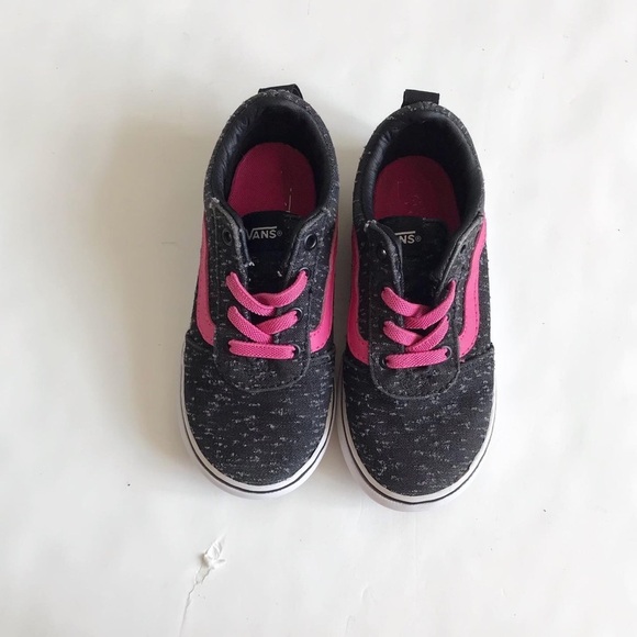 Vans ward gray/pink slip on sneakers VGUC size 9 kids - Picture 3 of 7